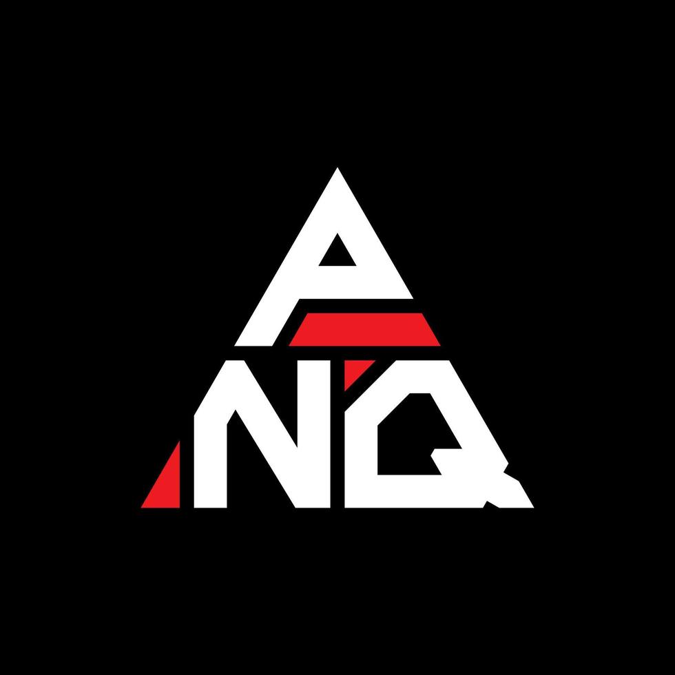 création de logo de lettre triangle pnq avec forme de triangle. monogramme de conception de logo triangle pnq. modèle de logo vectoriel triangle pnq avec couleur rouge. logo triangulaire pnq logo simple, élégant et luxueux.