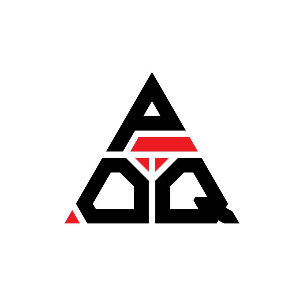 création de logo de lettre triangle poq avec forme de triangle. monogramme de conception de logo triangle poq. modèle de logo vectoriel triangle poq avec couleur rouge. logo triangulaire poq logo simple, élégant et luxueux.