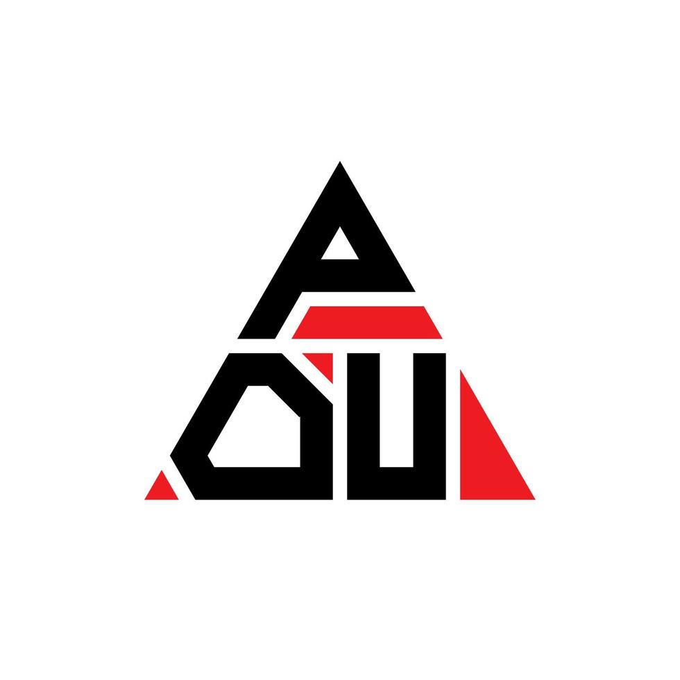 conception de logo de lettre pou triangle avec forme de triangle. monogramme de conception de logo pou triangle. modèle de logo vectoriel pou triangle avec couleur rouge. pou logo triangulaire logo simple, élégant et luxueux.