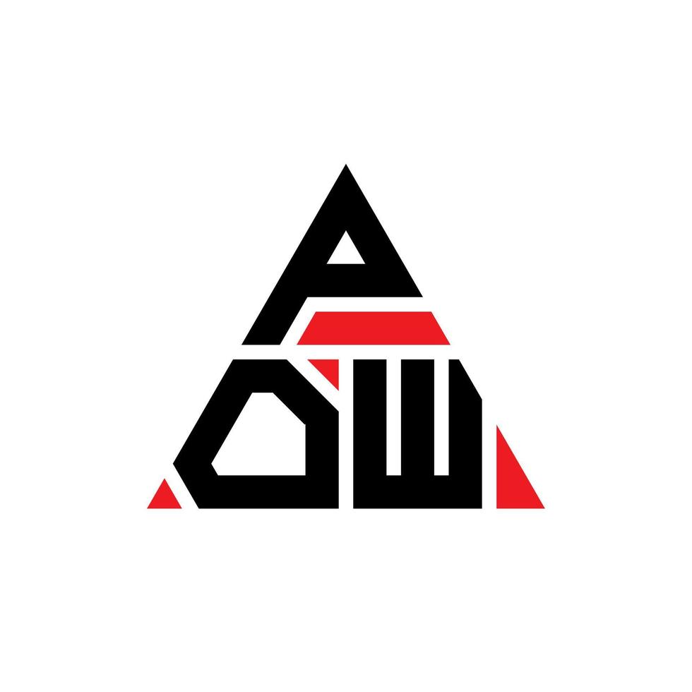 création de logo de lettre triangle pow avec forme de triangle. monogramme de conception de logo triangle pow. modèle de logo vectoriel triangle pow avec couleur rouge. logo triangulaire pow logo simple, élégant et luxueux.