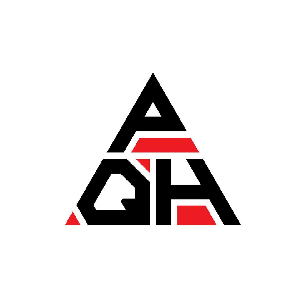 création de logo de lettre triangle pqh avec forme de triangle. monogramme de conception de logo triangle pqh. modèle de logo vectoriel triangle pqh avec couleur rouge. logo triangulaire pqh logo simple, élégant et luxueux.