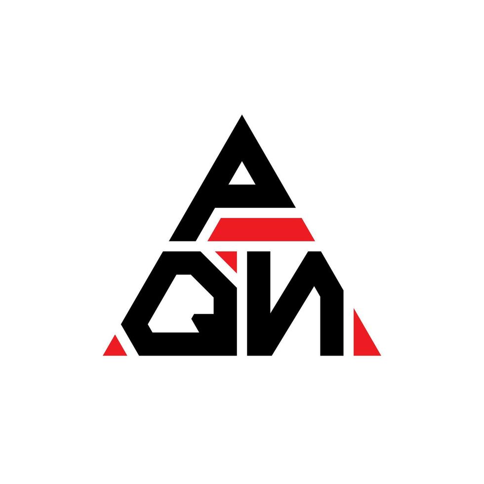 création de logo de lettre triangle pqn avec forme de triangle. monogramme de conception de logo triangle pqn. modèle de logo vectoriel triangle pqn avec couleur rouge. logo triangulaire pqn logo simple, élégant et luxueux.