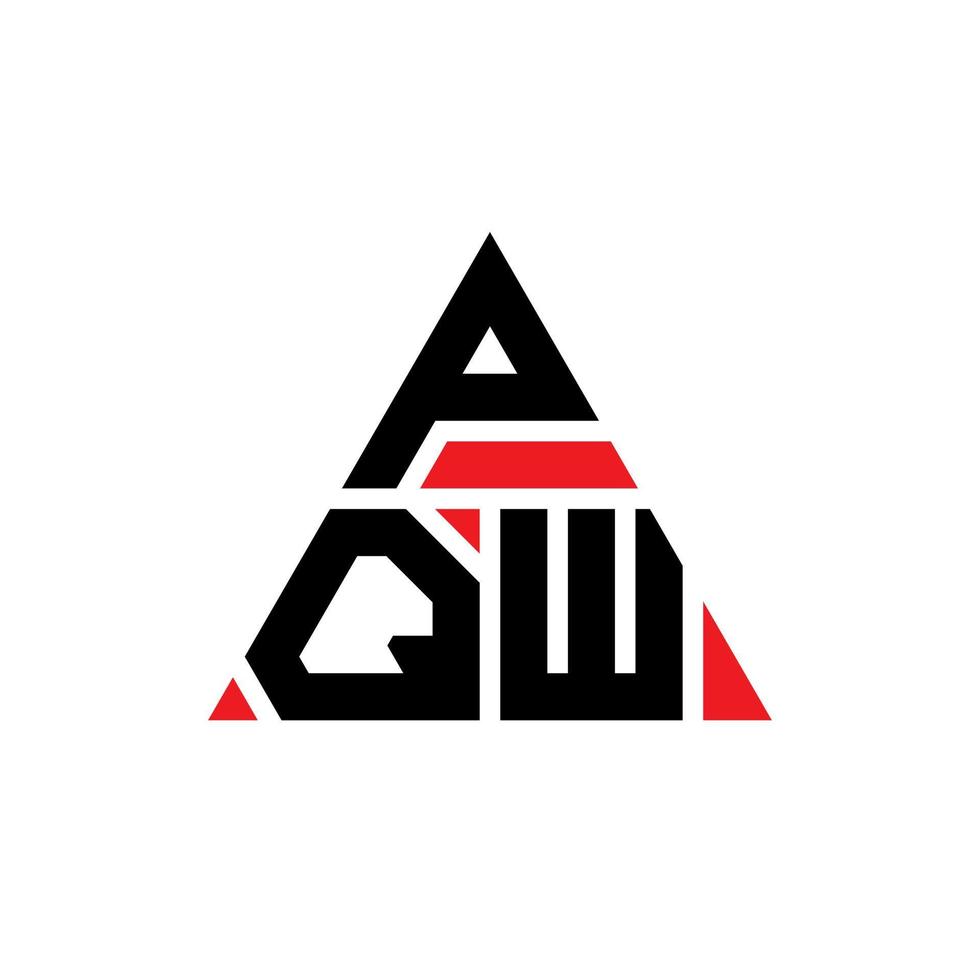 création de logo de lettre triangle pqw avec forme de triangle. monogramme de conception de logo triangle pqw. modèle de logo vectoriel triangle pqw avec couleur rouge. logo triangulaire pqw logo simple, élégant et luxueux.