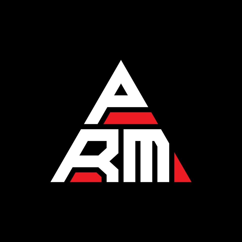 création de logo de lettre triangle prm avec forme de triangle. monogramme de conception de logo triangle prm. modèle de logo vectoriel triangle prm avec couleur rouge. logo triangulaire prm logo simple, élégant et luxueux.