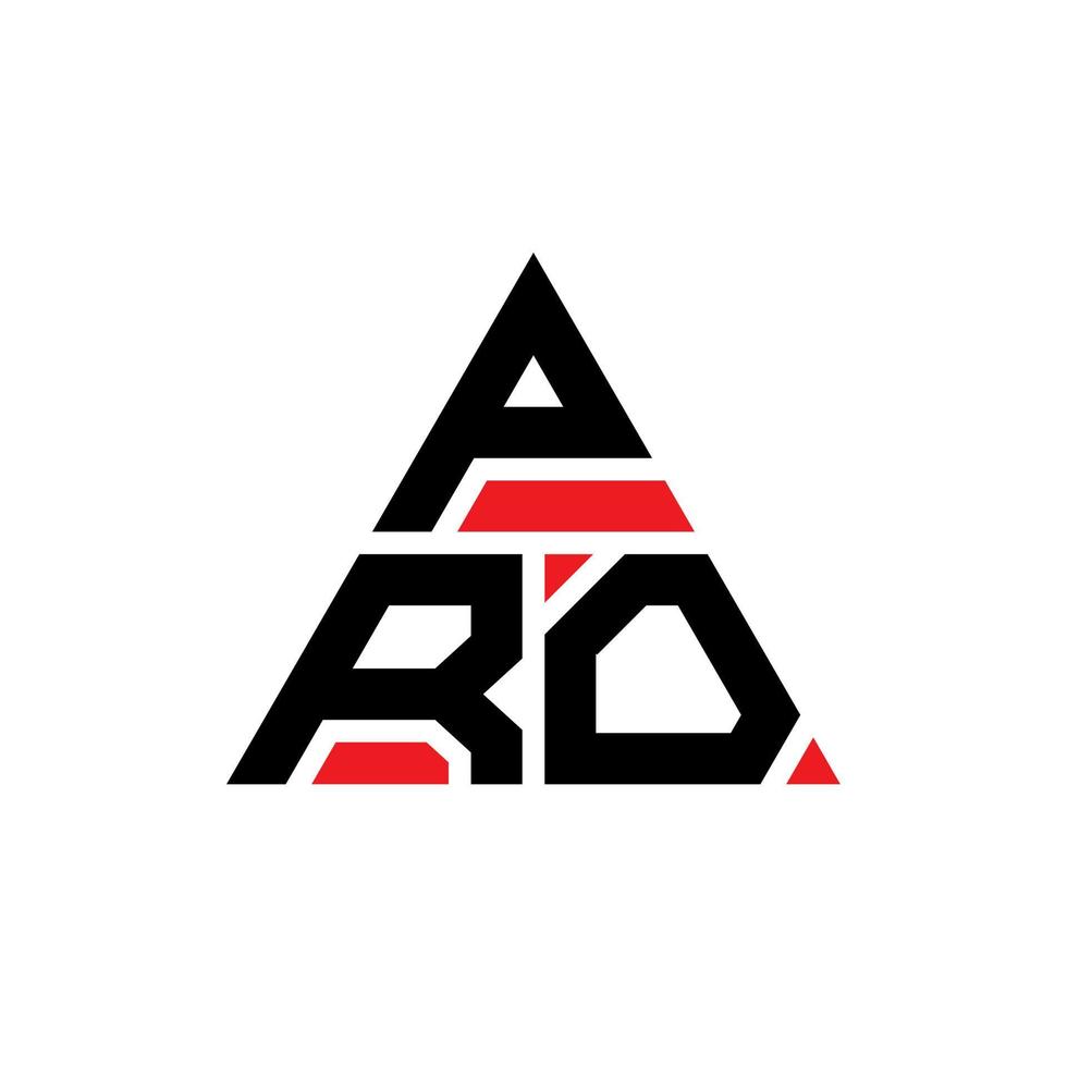 création de logo de lettre triangle pro avec forme de triangle. monogramme de conception de logo pro triangle. modèle de logo vectoriel triangle pro avec couleur rouge. logo triangulaire pro logo simple, élégant et luxueux.
