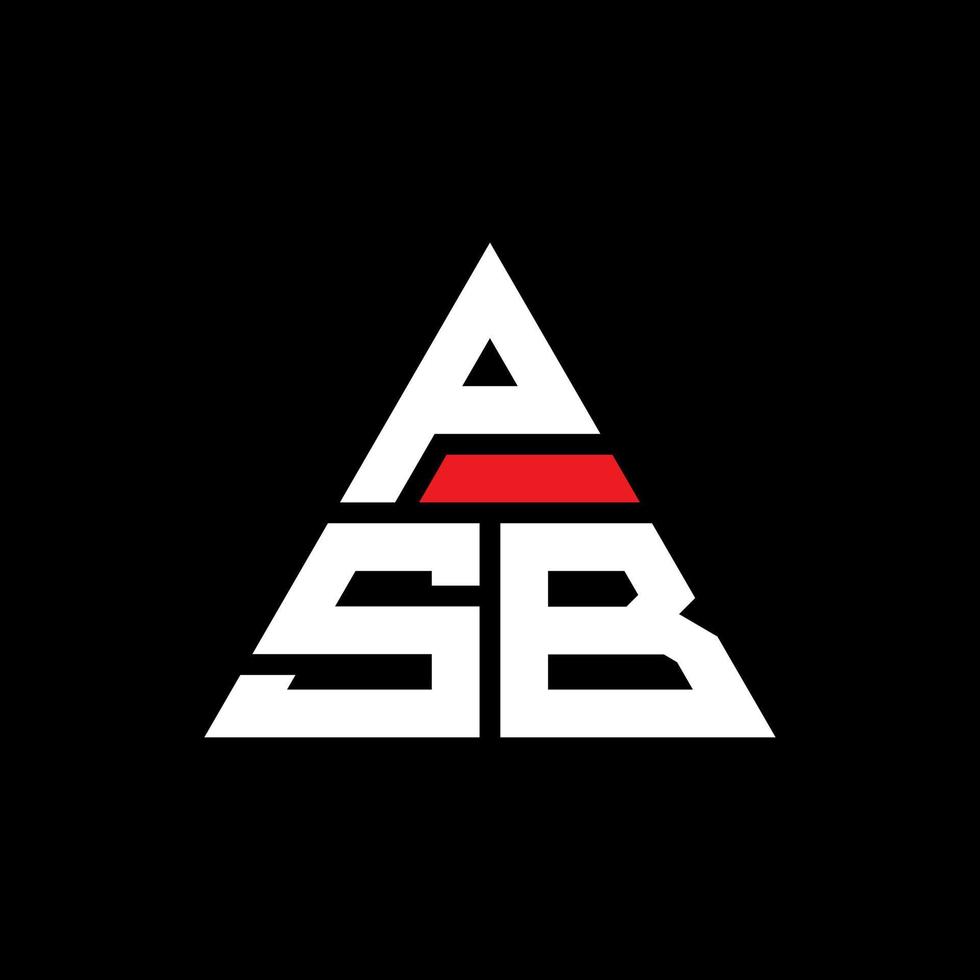 création de logo de lettre triangle psb avec forme de triangle. monogramme de conception de logo triangle psb. modèle de logo vectoriel triangle psb avec couleur rouge. logo triangulaire psb logo simple, élégant et luxueux.