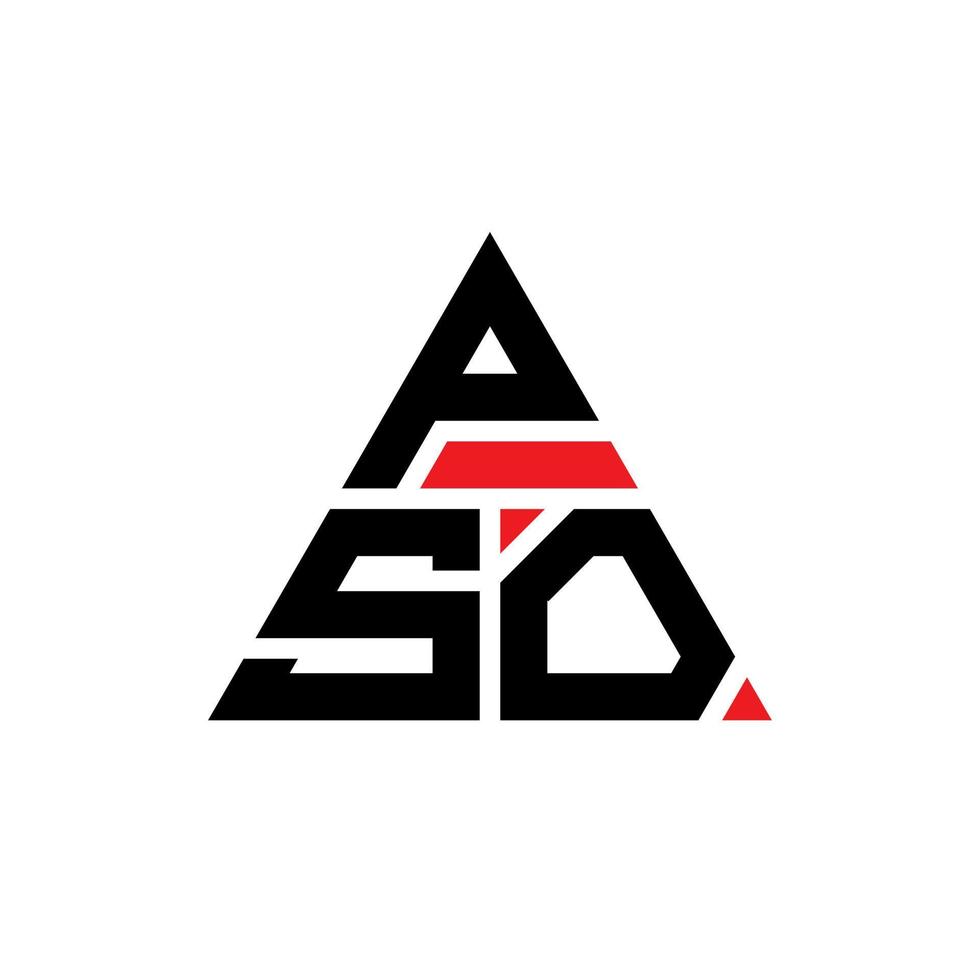 création de logo de lettre triangle pso avec forme de triangle. monogramme de conception de logo triangle pso. modèle de logo vectoriel triangle pso avec couleur rouge. pso logo triangulaire logo simple, élégant et luxueux.