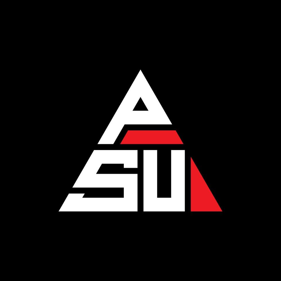 création de logo de lettre psu triangle avec forme de triangle. monogramme de conception de logo triangle psu. modèle de logo vectoriel triangle psu avec couleur rouge. logo triangulaire psu logo simple, élégant et luxueux.