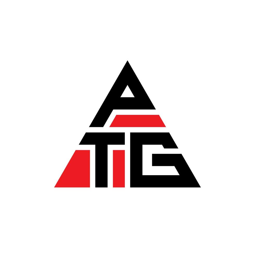 création de logo de lettre triangle ptg avec forme de triangle. monogramme de conception de logo triangle ptg. modèle de logo vectoriel triangle ptg avec couleur rouge. logo triangulaire ptg logo simple, élégant et luxueux.