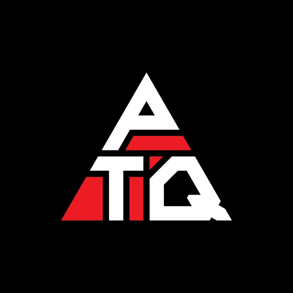 création de logo de lettre triangle ptq avec forme de triangle. monogramme de conception de logo triangle ptq. modèle de logo vectoriel triangle ptq avec couleur rouge. logo triangulaire ptq logo simple, élégant et luxueux.