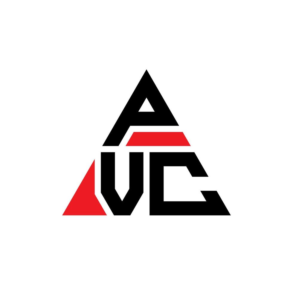 création de logo de lettre triangle pvc avec forme de triangle. monogramme de conception de logo triangle pvc. modèle de logo vectoriel triangle pvc avec couleur rouge. logo triangulaire pvc logo simple, élégant et luxueux.