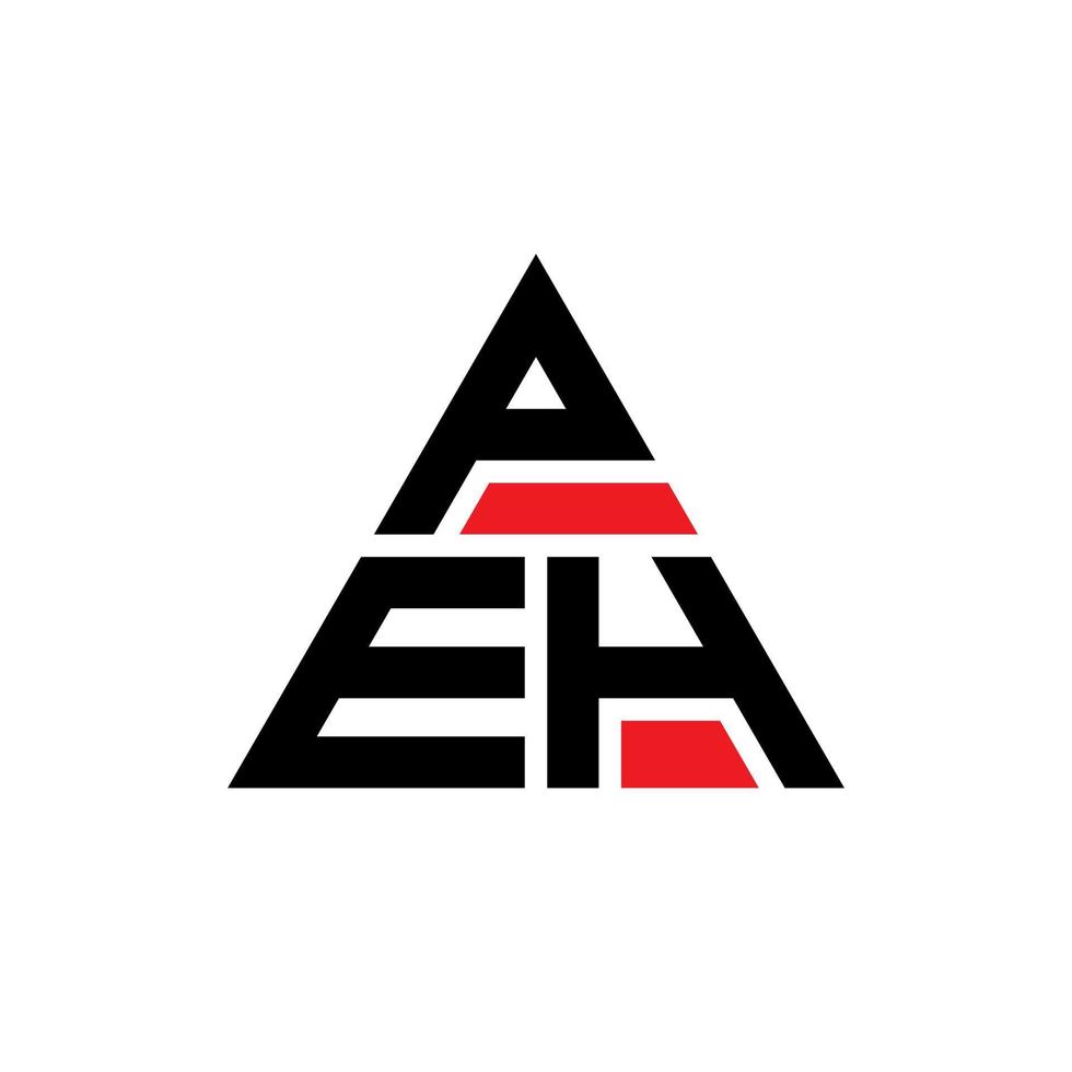 création de logo de lettre triangle peh avec forme de triangle. monogramme de conception de logo triangle peh. modèle de logo vectoriel triangle peh avec couleur rouge. logo triangulaire peh logo simple, élégant et luxueux.