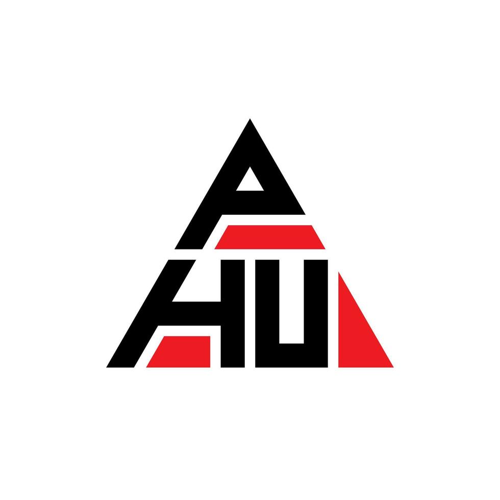 création de logo de lettre triangle phu avec forme de triangle. monogramme de conception de logo triangle phu. modèle de logo vectoriel triangle phu avec couleur rouge. logo triangulaire phu logo simple, élégant et luxueux.