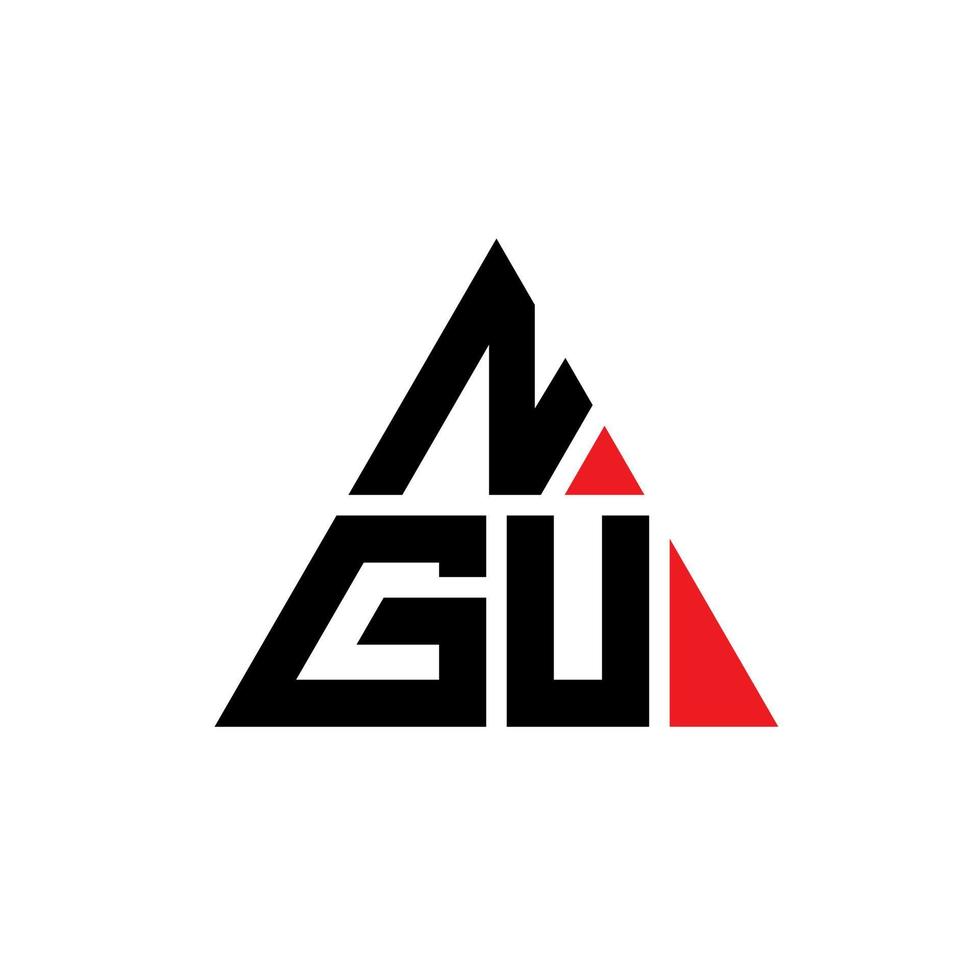 création de logo de lettre triangle ngu avec forme de triangle. monogramme de conception de logo triangle ngu. modèle de logo vectoriel triangle ngu avec couleur rouge. logo triangulaire ngu logo simple, élégant et luxueux.