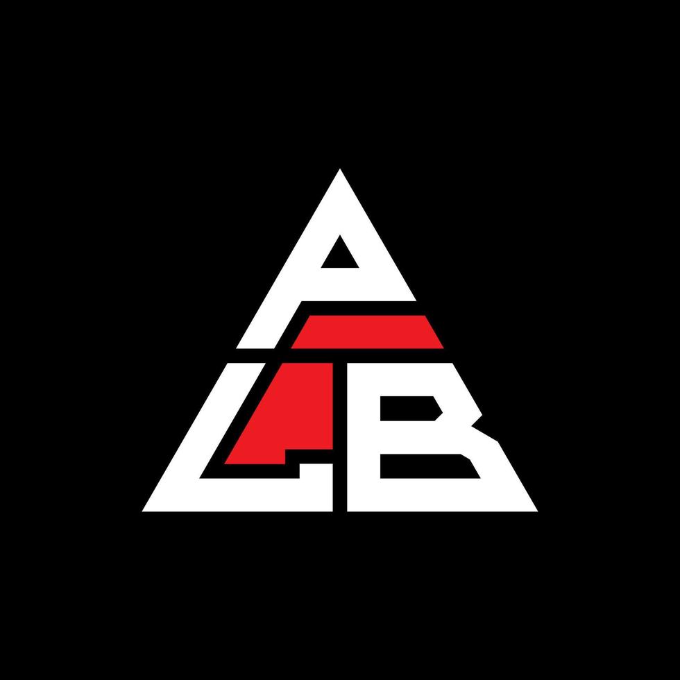 création de logo de lettre triangle plb avec forme de triangle. monogramme de conception de logo triangle plb. modèle de logo vectoriel triangle plb avec couleur rouge. logo triangulaire plb logo simple, élégant et luxueux.