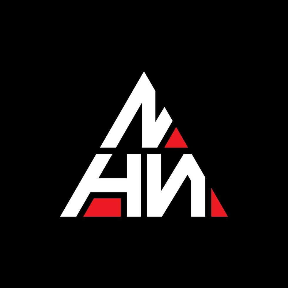 création de logo de lettre triangle nhn avec forme de triangle. monogramme de conception de logo triangle nhn. modèle de logo vectoriel triangle nhn avec couleur rouge. logo triangulaire nhn logo simple, élégant et luxueux.