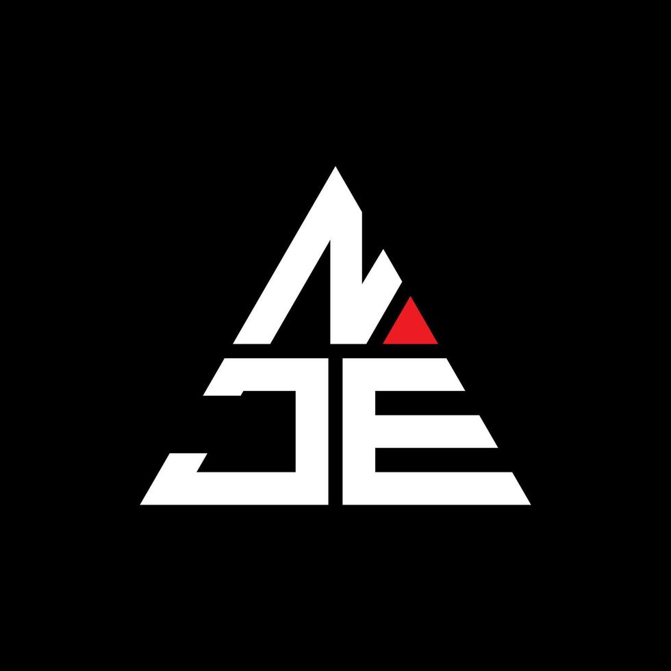 création de logo de lettre triangle nje avec forme de triangle. monogramme de conception de logo triangle nje. modèle de logo vectoriel triangle nje avec couleur rouge. logo triangulaire nje logo simple, élégant et luxueux.