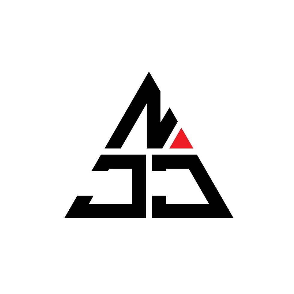 création de logo de lettre triangle njj avec forme de triangle. monogramme de conception de logo triangle njj. modèle de logo vectoriel triangle njj avec couleur rouge. logo triangulaire njj logo simple, élégant et luxueux.