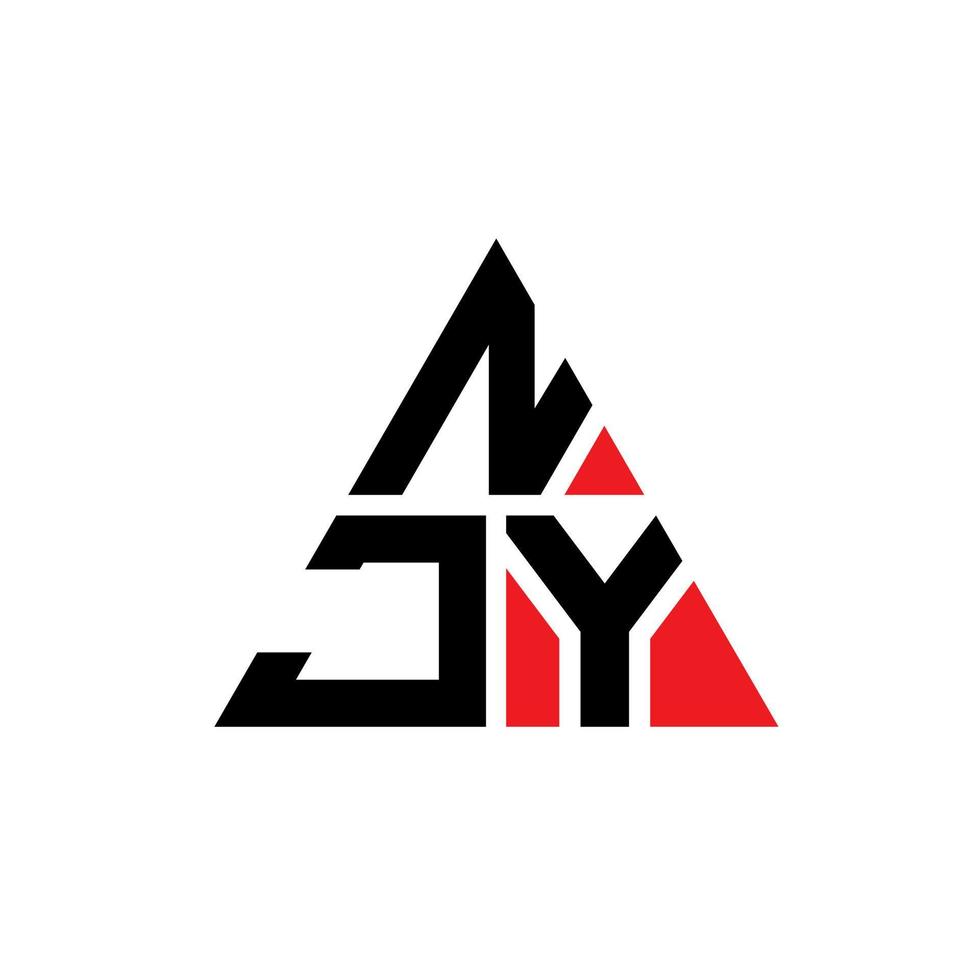 création de logo de lettre triangle njy avec forme de triangle. monogramme de conception de logo triangle njy. modèle de logo vectoriel triangle njy avec couleur rouge. logo triangulaire njy logo simple, élégant et luxueux.