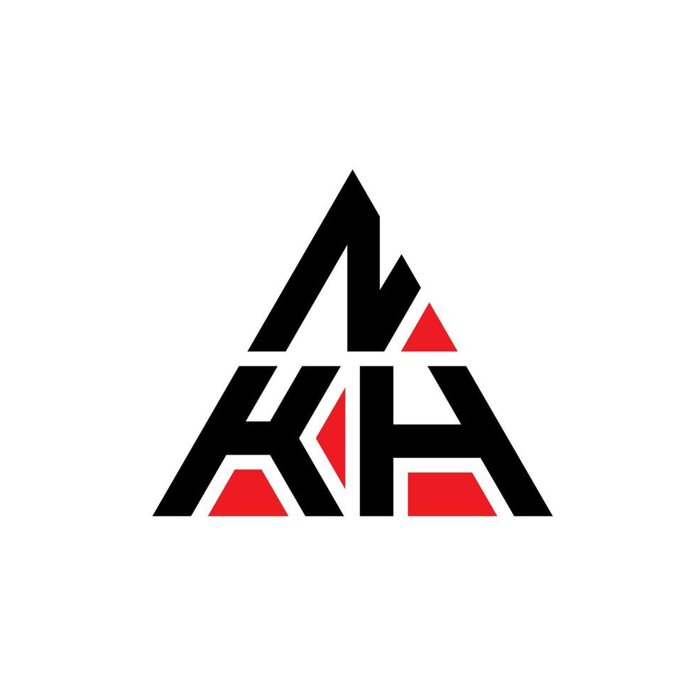 création de logo de lettre triangle nkh avec forme de triangle. monogramme de conception de logo triangle nkh. modèle de logo vectoriel triangle nkh avec couleur rouge. logo triangulaire nkh logo simple, élégant et luxueux.