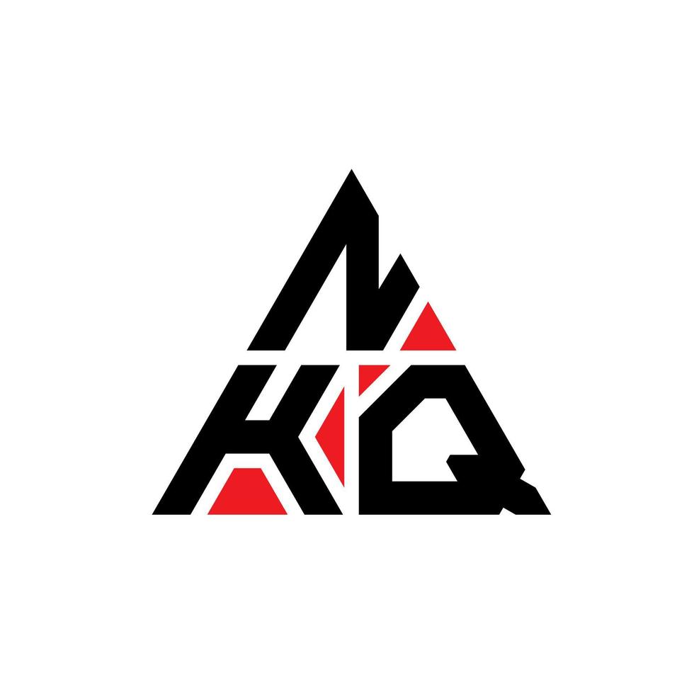 création de logo de lettre triangle nkq avec forme de triangle. monogramme de conception de logo triangle nkq. modèle de logo vectoriel triangle nkq avec couleur rouge. logo triangulaire nkq logo simple, élégant et luxueux.