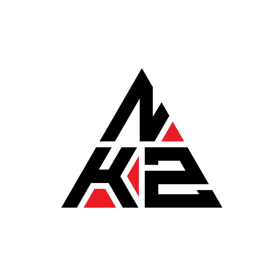 création de logo de lettre triangle nkz avec forme de triangle. monogramme de conception de logo triangle nkz. modèle de logo vectoriel triangle nkz avec couleur rouge. logo triangulaire nkz logo simple, élégant et luxueux.