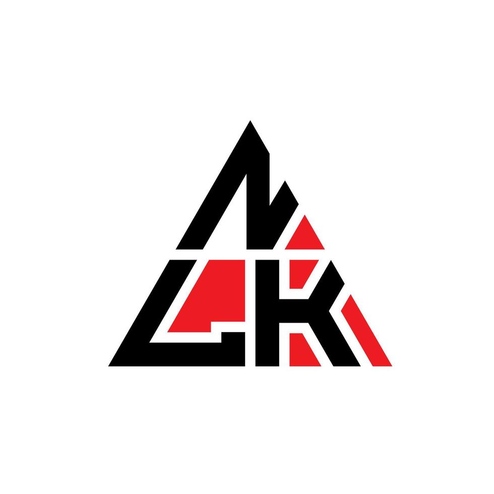 création de logo de lettre triangle nlk avec forme de triangle. monogramme de conception de logo triangle nlk. modèle de logo vectoriel triangle nlk avec couleur rouge. logo triangulaire nlk logo simple, élégant et luxueux.