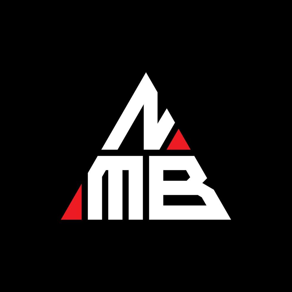 création de logo de lettre triangle nmb avec forme de triangle. monogramme de conception de logo triangle nmb. modèle de logo vectoriel triangle nmb avec couleur rouge. logo triangulaire nmb logo simple, élégant et luxueux.