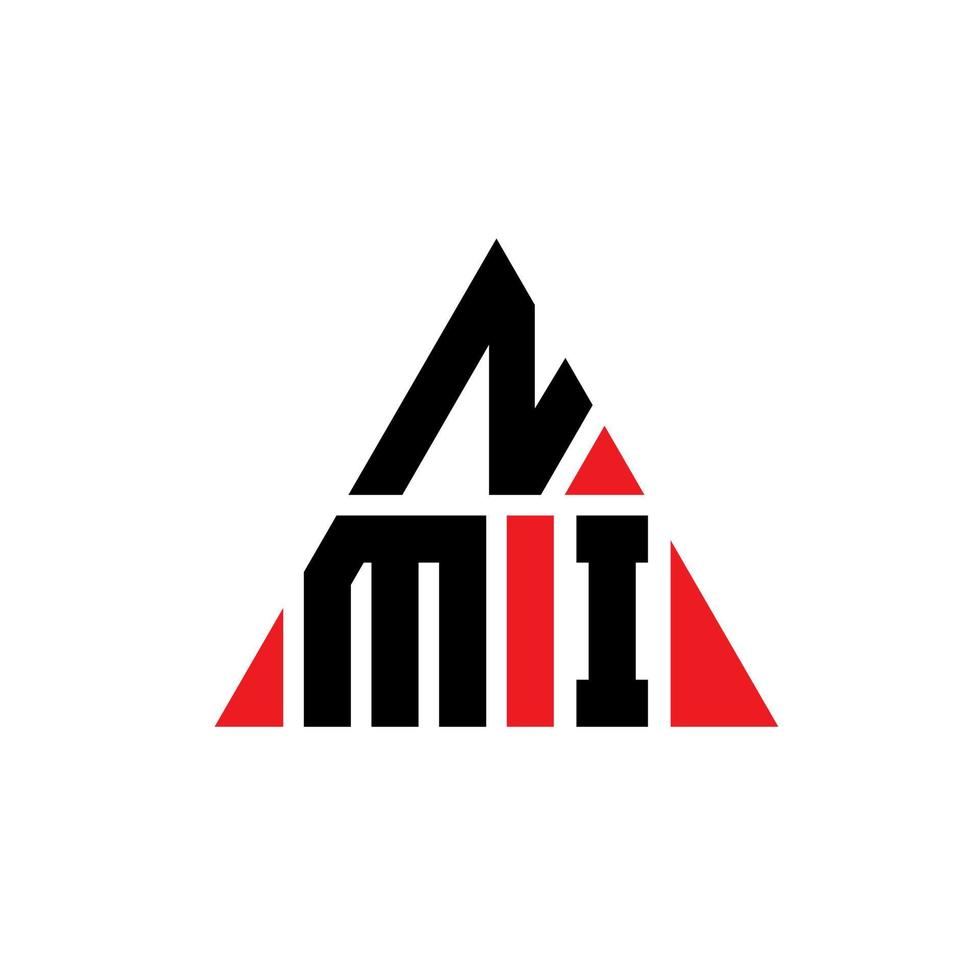 création de logo de lettre triangle nmi avec forme de triangle. monogramme de conception de logo triangle nmi. modèle de logo vectoriel triangle nmi avec couleur rouge. logo triangulaire nmi logo simple, élégant et luxueux.