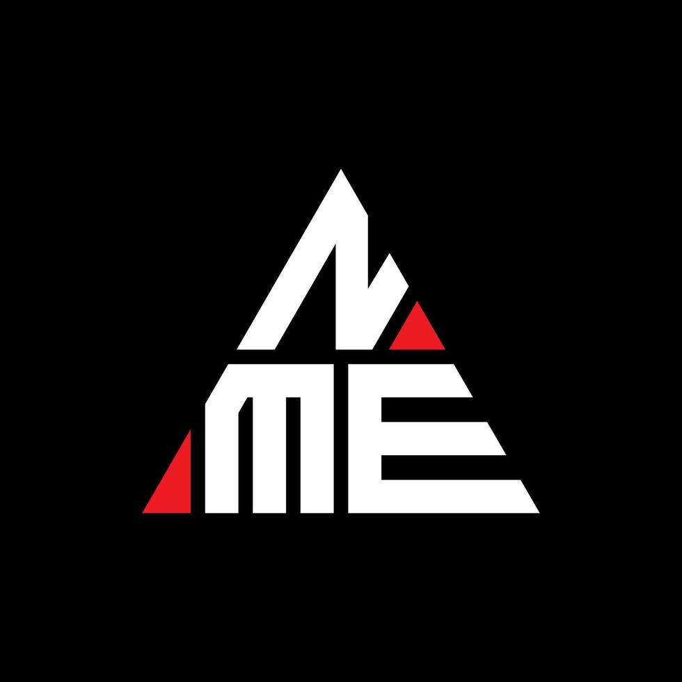 création de logo de lettre triangle nme avec forme de triangle. monogramme de conception de logo triangle nme. modèle de logo vectoriel triangle nme avec couleur rouge. logo triangulaire nme logo simple, élégant et luxueux.