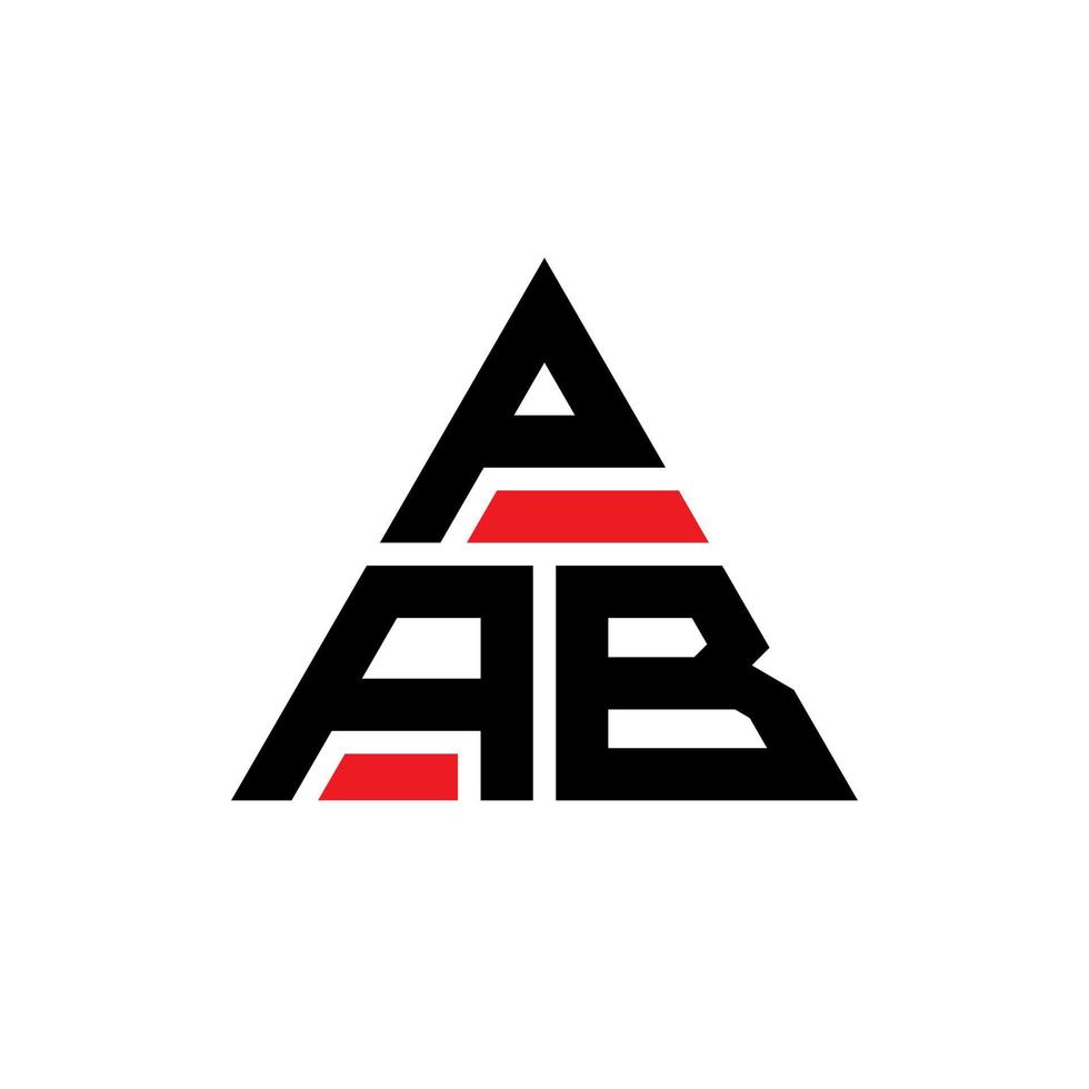 création de logo de lettre triangle pab avec forme de triangle. monogramme de conception de logo triangle pab. modèle de logo vectoriel triangle pab avec couleur rouge. logo triangulaire pab logo simple, élégant et luxueux.