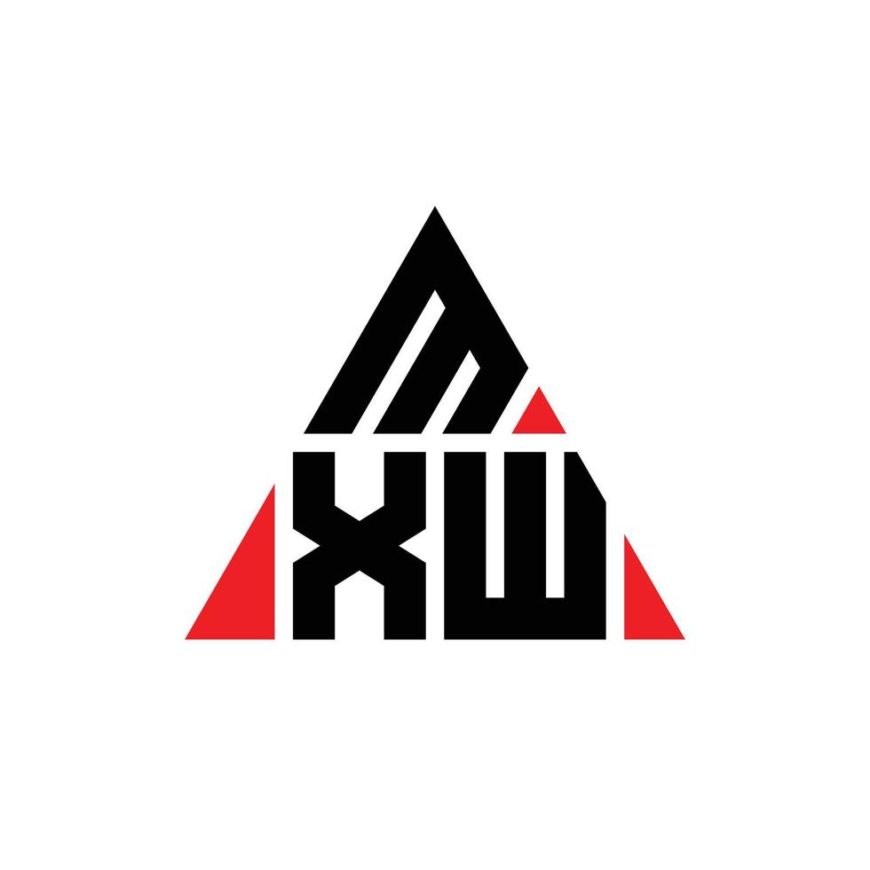 création de logo de lettre triangle mxw avec forme de triangle. monogramme de conception de logo triangle mxw. modèle de logo vectoriel triangle mxw avec couleur rouge. logo triangulaire mxw logo simple, élégant et luxueux.