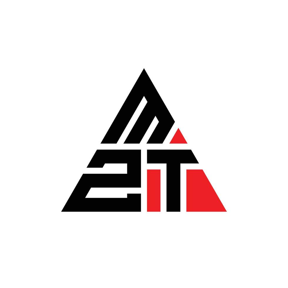 création de logo de lettre triangle mzt avec forme de triangle. monogramme de conception de logo triangle mzt. modèle de logo vectoriel triangle mzt avec couleur rouge. logo triangulaire mzt logo simple, élégant et luxueux.