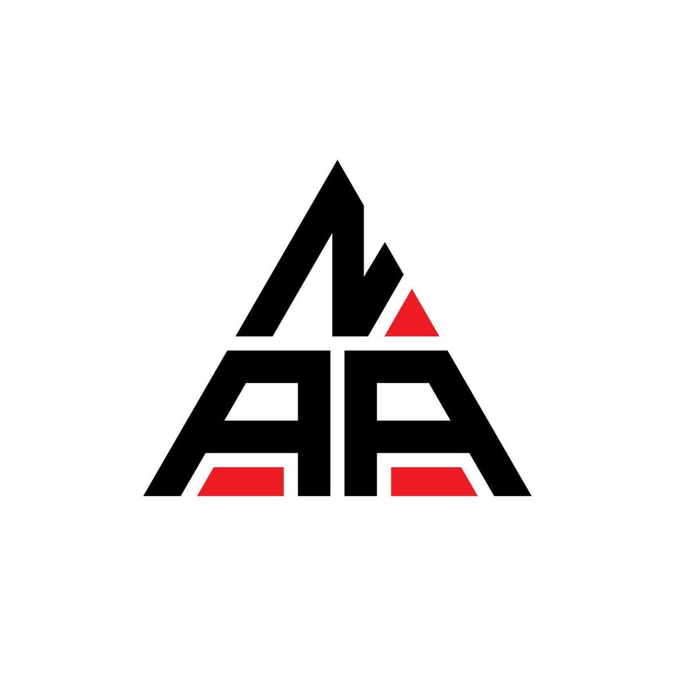 création de logo de lettre triangle naa avec forme de triangle. monogramme de conception de logo triangle naa. modèle de logo vectoriel triangle naa avec couleur rouge. logo triangulaire naa logo simple, élégant et luxueux.