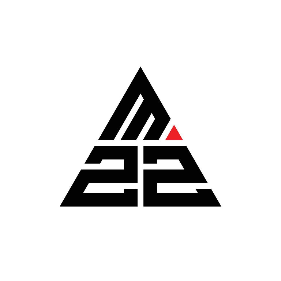 création de logo de lettre triangle mzz avec forme de triangle. monogramme de conception de logo triangle mzz. modèle de logo vectoriel triangle mzz avec couleur rouge. logo triangulaire mzz logo simple, élégant et luxueux.