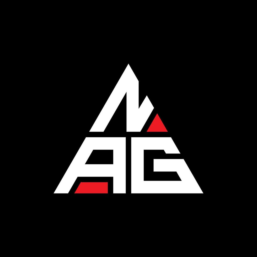 création de logo de lettre triangle nag avec forme de triangle. monogramme de conception de logo triangle nag. modèle de logo vectoriel triangle nag avec couleur rouge. nag logo triangulaire logo simple, élégant et luxueux.