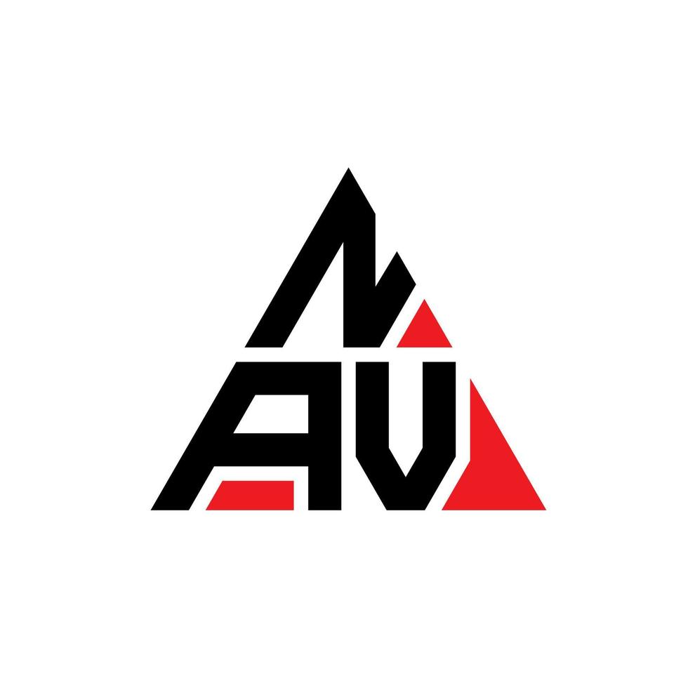 création de logo de lettre de triangle de nav avec forme de triangle. monogramme de conception de logo de triangle de nav. modèle de logo vectoriel triangle nav avec couleur rouge. nav logo triangulaire logo simple, élégant et luxueux.