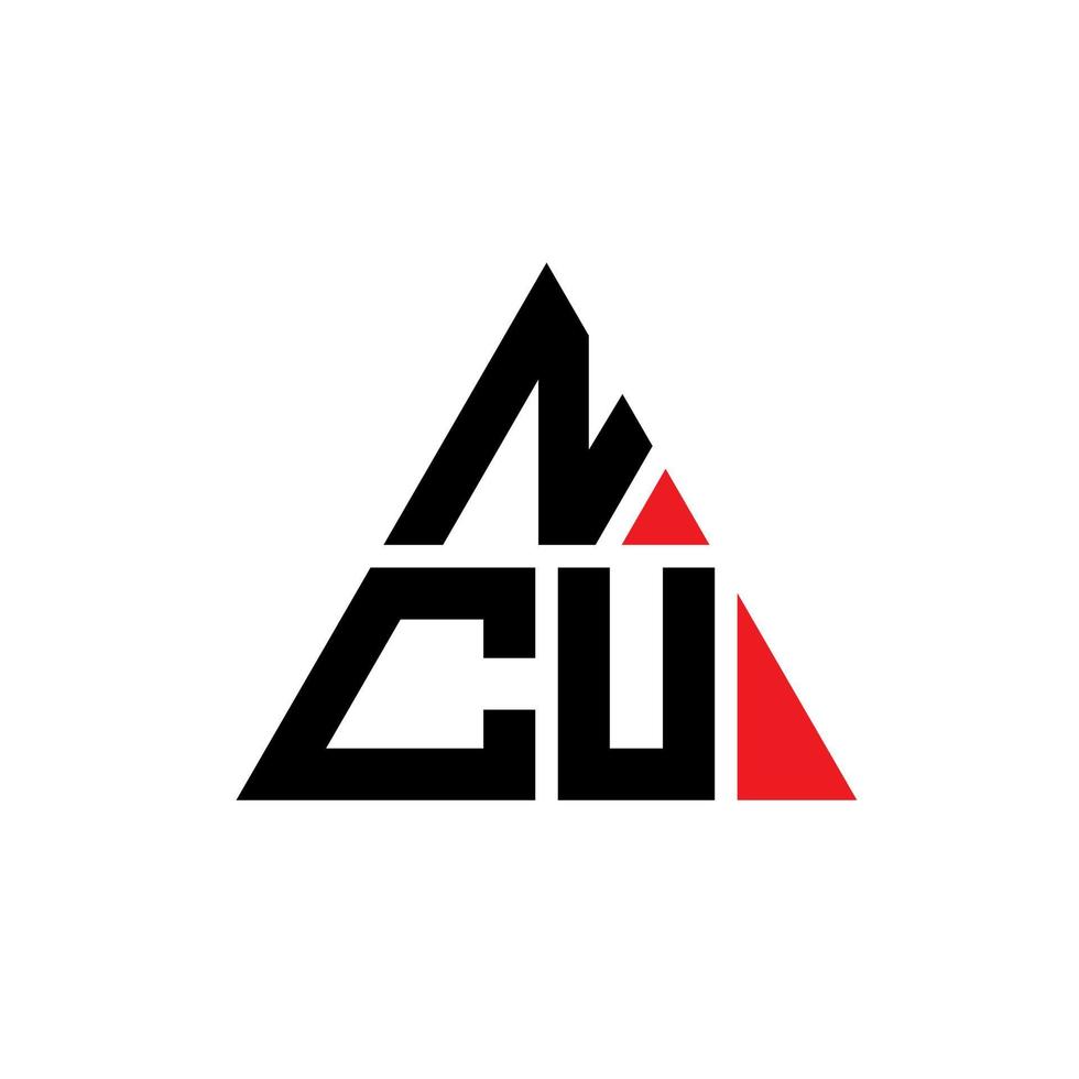 création de logo de lettre triangle ncu avec forme de triangle. monogramme de conception de logo triangle ncu. modèle de logo vectoriel triangle ncu avec couleur rouge. logo triangulaire ncu logo simple, élégant et luxueux.