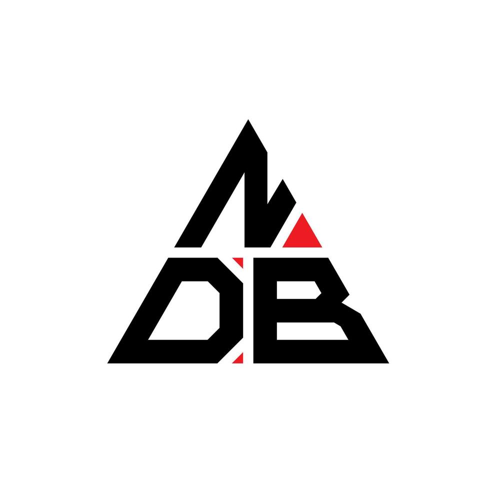 création de logo de lettre triangle ndb avec forme de triangle. monogramme de conception de logo triangle ndb. modèle de logo vectoriel triangle ndb avec couleur rouge. ndb logo triangulaire logo simple, élégant et luxueux.