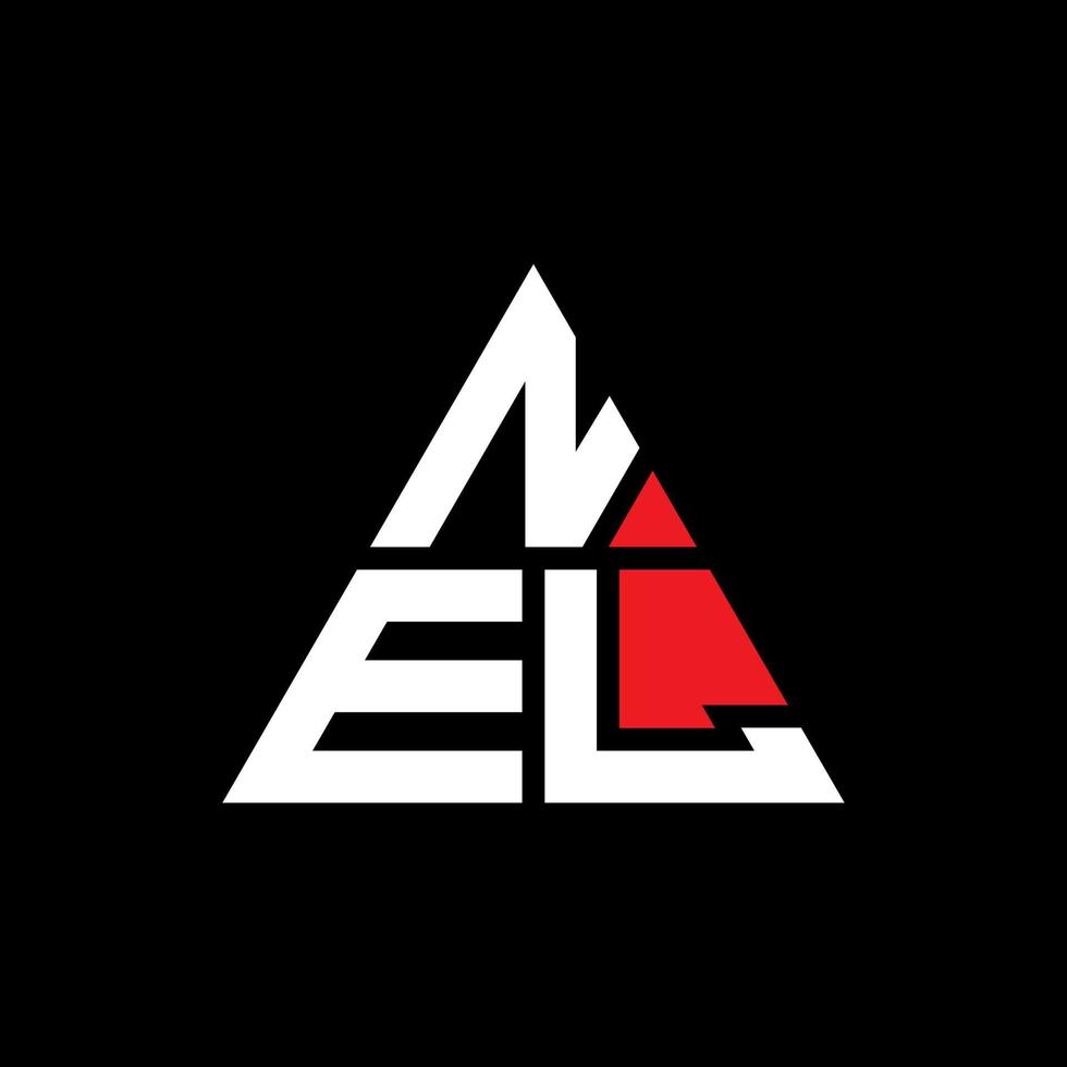 création de logo de lettre triangle nel avec forme de triangle. monogramme de conception de logo triangle nel. modèle de logo vectoriel triangle nel avec couleur rouge. nel logo triangulaire logo simple, élégant et luxueux.