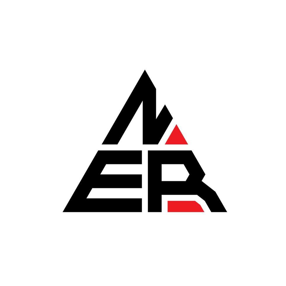 création de logo de lettre triangle ner avec forme de triangle. monogramme de conception de logo triangle ner. modèle de logo vectoriel triangle ner avec couleur rouge. ner logo triangulaire logo simple, élégant et luxueux.