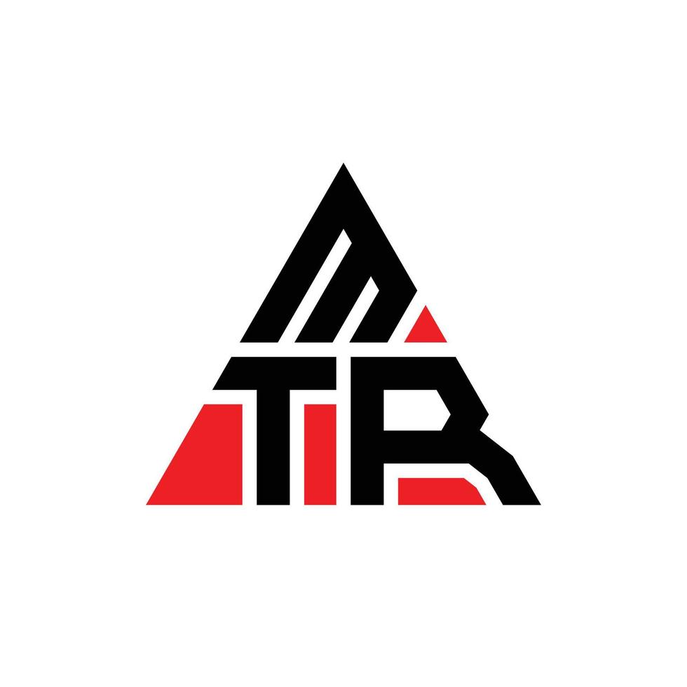 création de logo de lettre triangle mtr avec forme de triangle. monogramme de conception de logo triangle mtr. modèle de logo vectoriel triangle mtr avec couleur rouge. logo triangulaire mtr logo simple, élégant et luxueux.