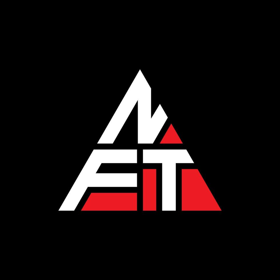 création de logo de lettre triangle nft avec forme de triangle. monogramme de conception de logo triangle nft. modèle de logo vectoriel triangle nft avec couleur rouge. logo triangulaire nft logo simple, élégant et luxueux.