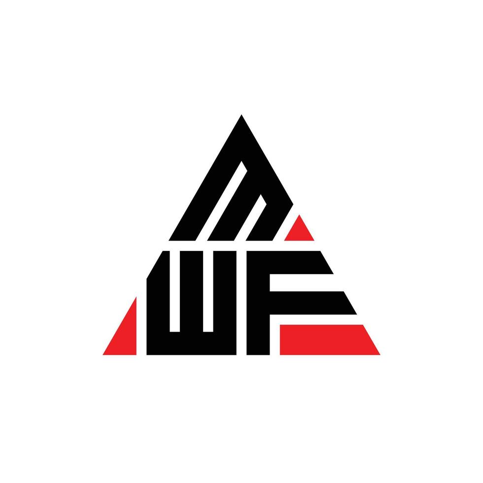 création de logo de lettre triangle mwf avec forme de triangle. monogramme de conception de logo triangle mwf. modèle de logo vectoriel triangle mwf avec couleur rouge. logo triangulaire mwf logo simple, élégant et luxueux.