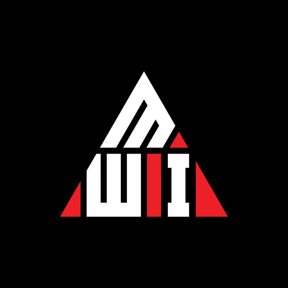 création de logo de lettre triangle mwi avec forme de triangle. monogramme de conception de logo triangle mwi. modèle de logo vectoriel triangle mwi avec couleur rouge. logo triangulaire mwi logo simple, élégant et luxueux.