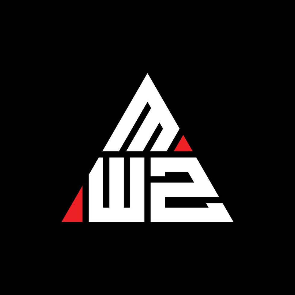 création de logo de lettre triangle mwz avec forme de triangle. monogramme de conception de logo triangle mwz. modèle de logo vectoriel triangle mwz avec couleur rouge. logo triangulaire mwz logo simple, élégant et luxueux.