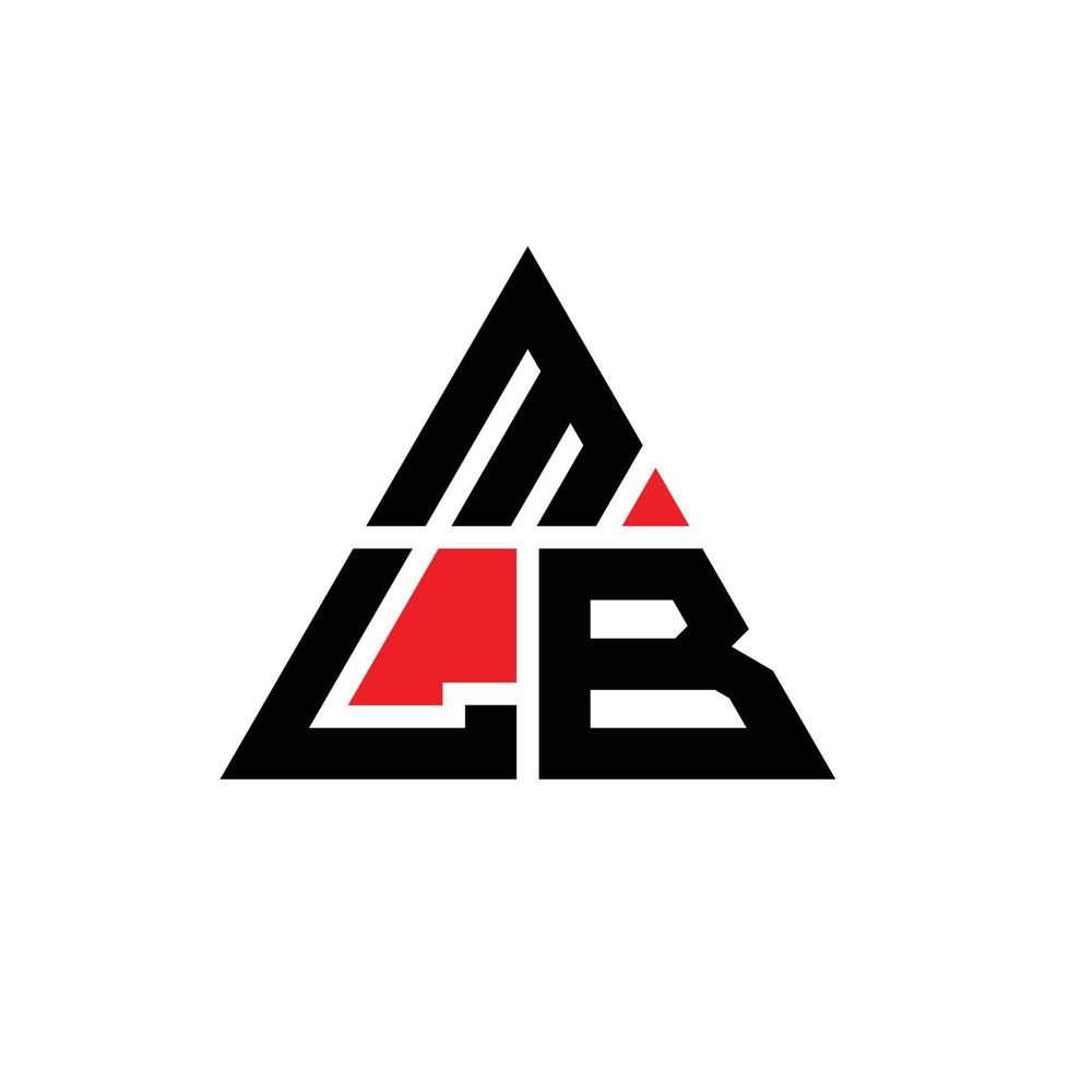 création de logo de lettre triangle mlb avec forme de triangle. monogramme de conception de logo triangle mlb. modèle de logo vectoriel triangle mlb avec couleur rouge. logo triangulaire mlb logo simple, élégant et luxueux.