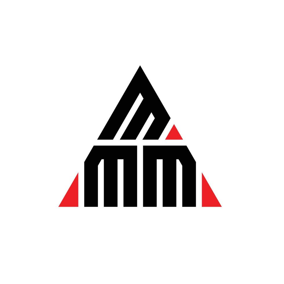 création de logo de lettre triangle mmm avec forme de triangle. monogramme de conception de logo triangle mmm. modèle de logo vectoriel triangle mmm avec couleur rouge. mmm logo triangulaire logo simple, élégant et luxueux.