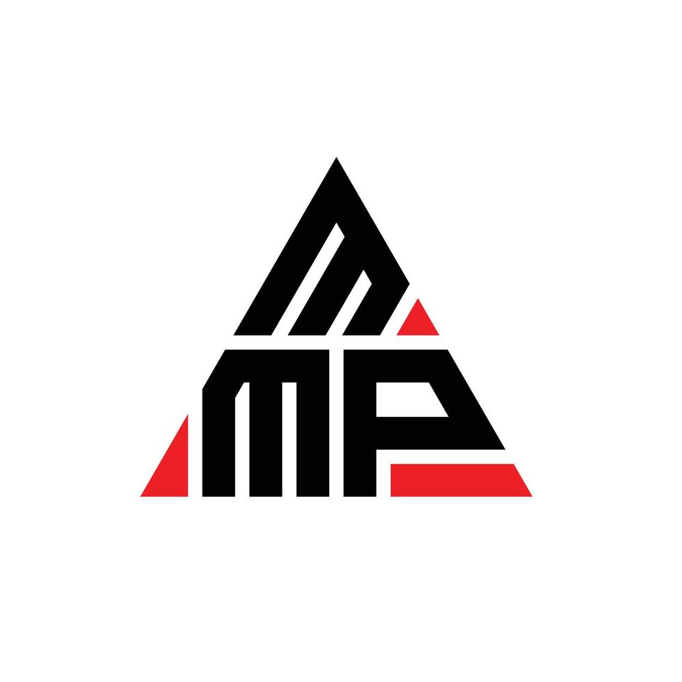 création de logo de lettre triangle mmp avec forme de triangle. monogramme de conception de logo triangle mmp. modèle de logo vectoriel triangle mmp avec couleur rouge. logo triangulaire mmp logo simple, élégant et luxueux.