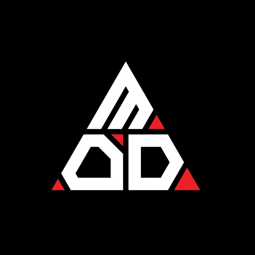 création de logo de lettre triangle mod avec forme de triangle. monogramme de conception de logo triangle mod. modèle de logo vectoriel triangle mod avec couleur rouge. logo triangulaire mod logo simple, élégant et luxueux.